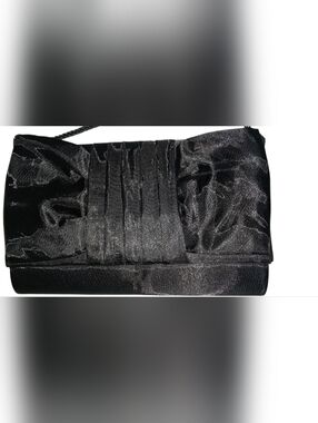 Gunne Sax Black Satin Evening Clutch